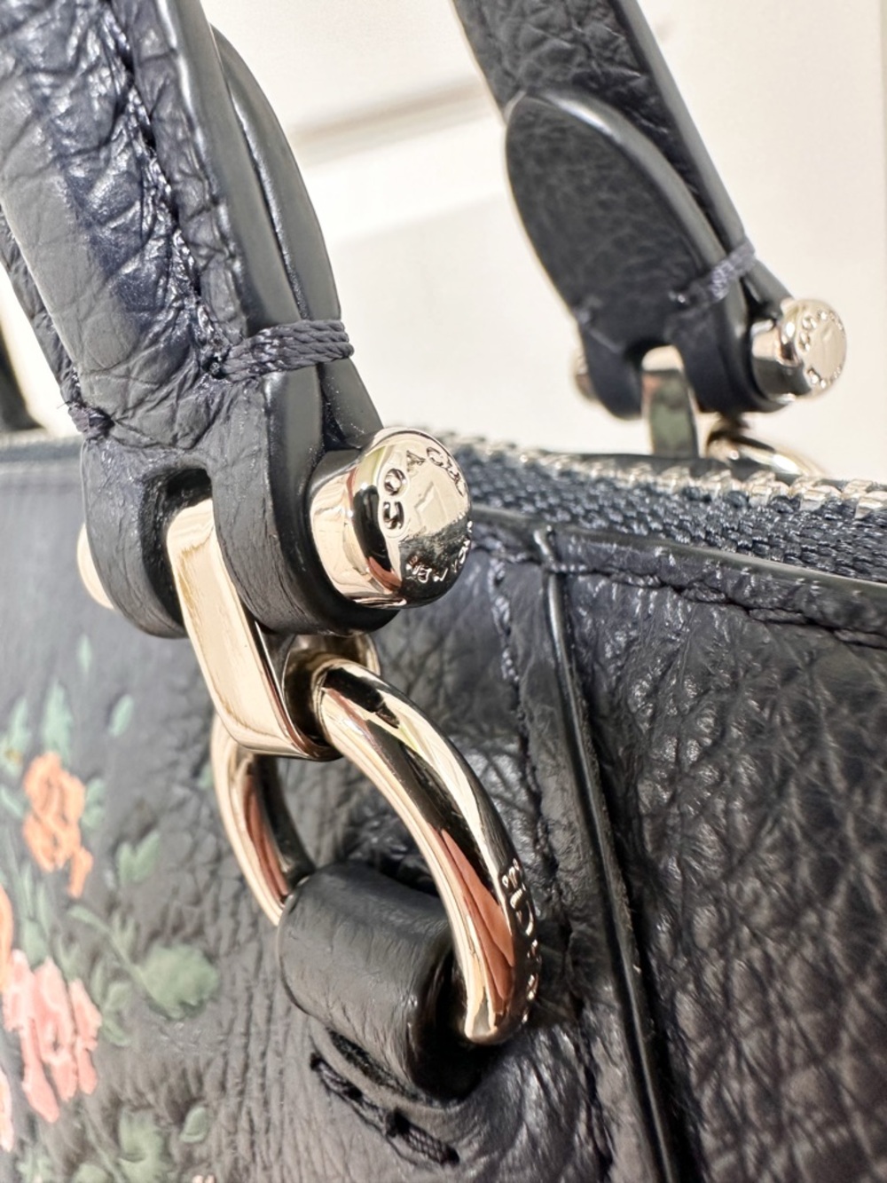 Coach Prairie Satchel Crossbody Rose Bouquet Midnight Floral Leather - Picture 11 of 14